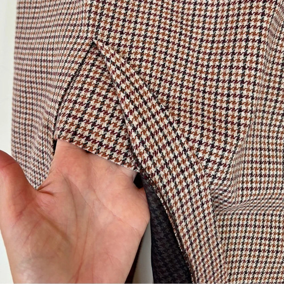 MAJE Jaisa Brown Houndstooth
Pattern Slit Midi Skirt - Picture 8 of 16